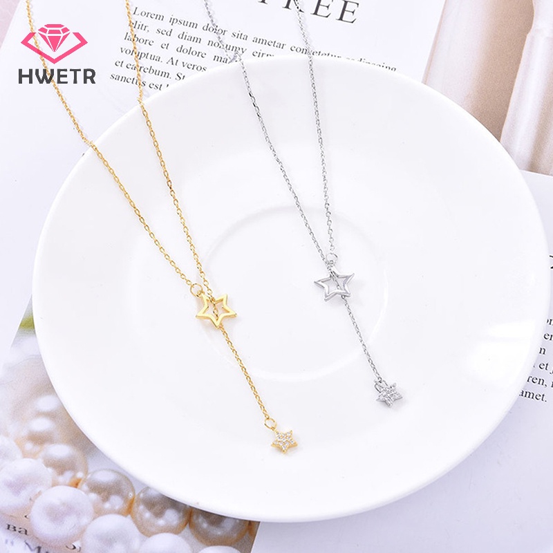 Vòng cổ Hợp Kim Mặt Hình Ngôi Sao Đính Đá zircon Thời Trang Mới