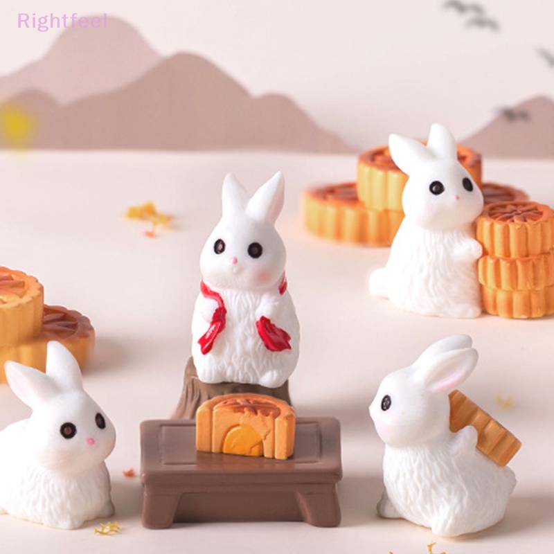Rightfeel Tượng Thỏ mini Bằng resin Dễ Thương Trang Trí Phong Cảnh Mới