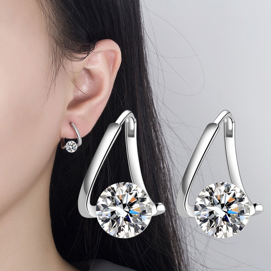 1 Đôi Bông Tai Đính Đá zircon Màu Sắc Thanh Lịch Dành Cho Nữ