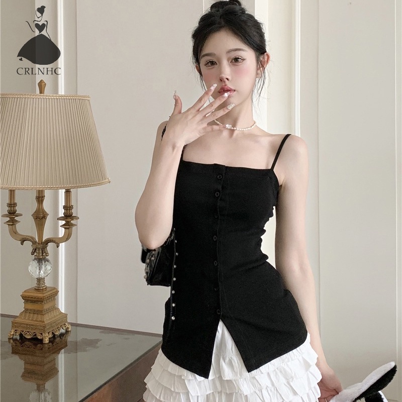 Áo Hai Dây Cổ Chữ v Màu Trơn Thời Trang Mùa Hè Quyến Rũ Cho Nữ vn