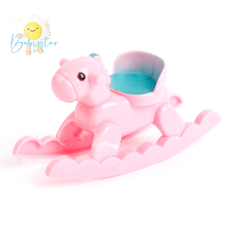 Giường Cũi Em Bé Và Ngựa Trang Trí Nhà Búp Bê Mới