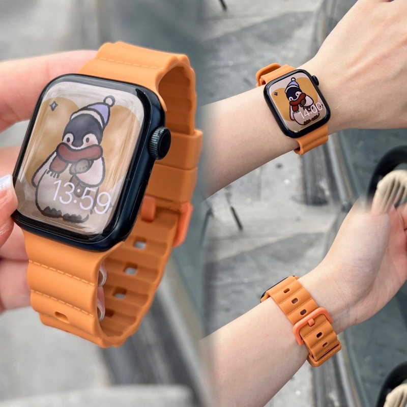 Dây Đeo Silicon Màu Kẹo Cho Đồng Hồ Thông Minh apple watch 8 7 6 se 5 4 3 38mm 41mm 40mm 45mm 49mm 44mm 42mm