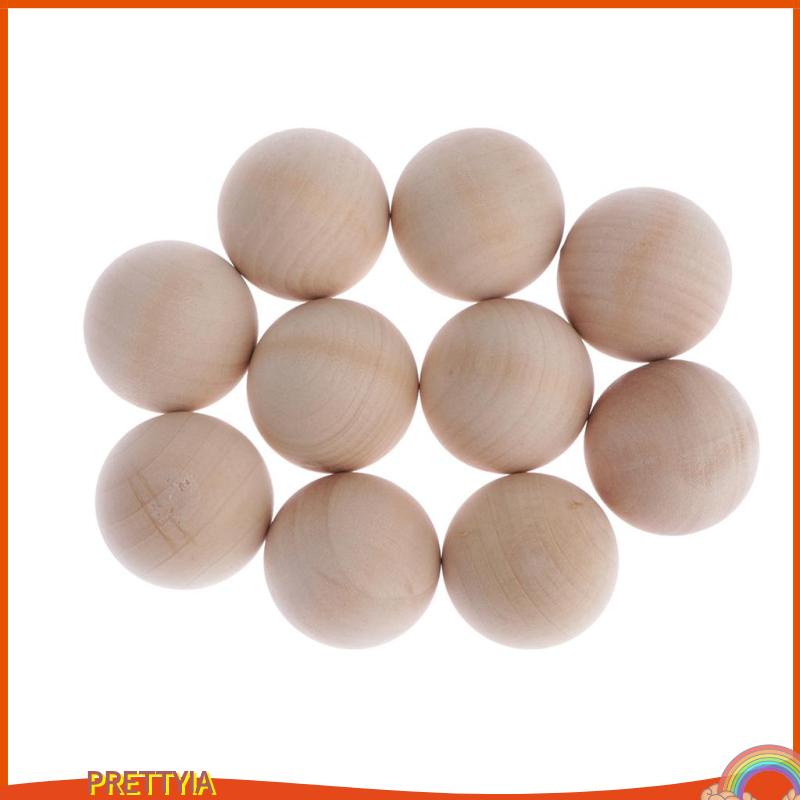 Bộ 10 Hạt Gỗ Tròn 4cm / 1.6inch Làm Đồ Thủ Công