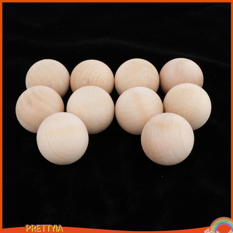 Bộ 10 Hạt Gỗ Tròn 4cm / 1.6inch Làm Đồ Thủ Công