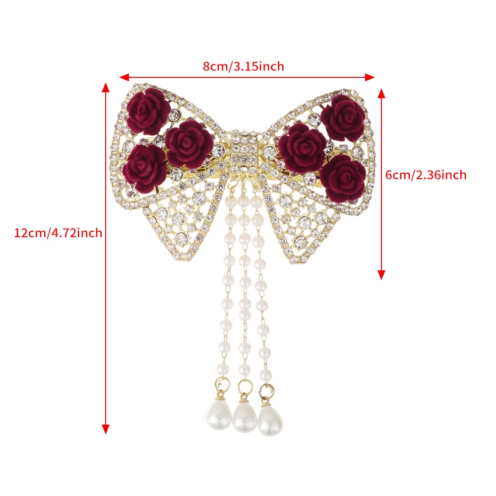 Kẹp Tóc Hình Hoa Hồng Đính Đá Thời Trang Cho Nữ CHLINS