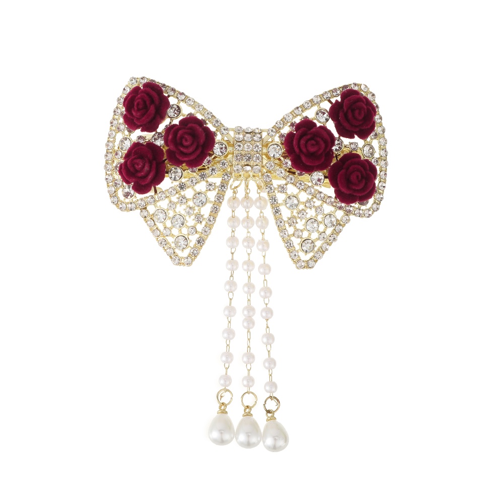 Kẹp Tóc Hình Hoa Hồng Đính Đá Thời Trang Cho Nữ CHLINS