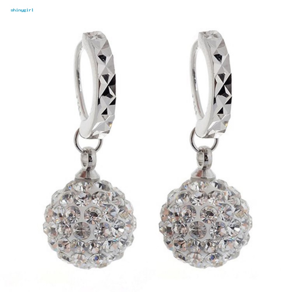 Shi Khuyên Tai Thả Tròn Bằng Kim Loại Trang Trí Hạt Tròn Thời Trang Hàng Ngày