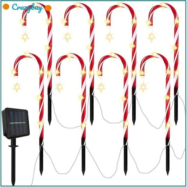Cr Cây Kẹo Giáng Sinh 8 Chế Độ Sử Dụng Năng Lượng Mặt Trời Có Ngôi Sao Trang Trí Sân Vườn Ngoài Trời
