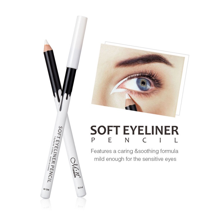 Kkl 1 Bút Chì Kẻ Mắt Màu Trắng Mềm Mượt Chống Thấm Nước