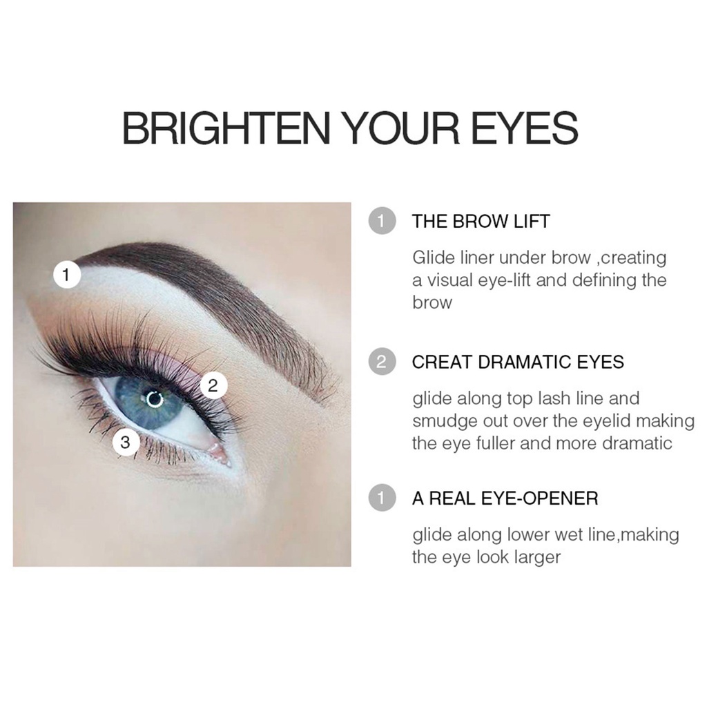 Kkl 1 Bút Chì Kẻ Mắt Màu Trắng Mềm Mượt Chống Thấm Nước