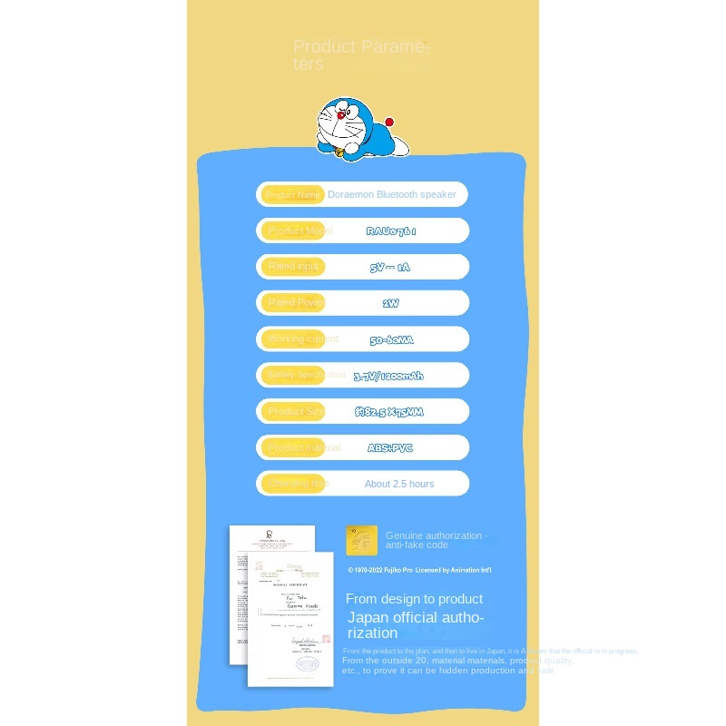 Hàng Có Sẵn Loa bluetooth / Loa bluetooth / Loa / Loa / Loa Để Bàn mini Phong Cách Hoạt Hình doraemon Mùa Hè cp