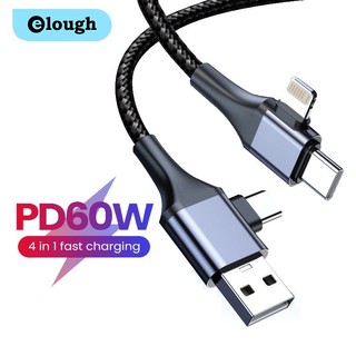 Cáp sạc USB ELOUGH 4 trong 1 PD 60W cho điện thoại di động