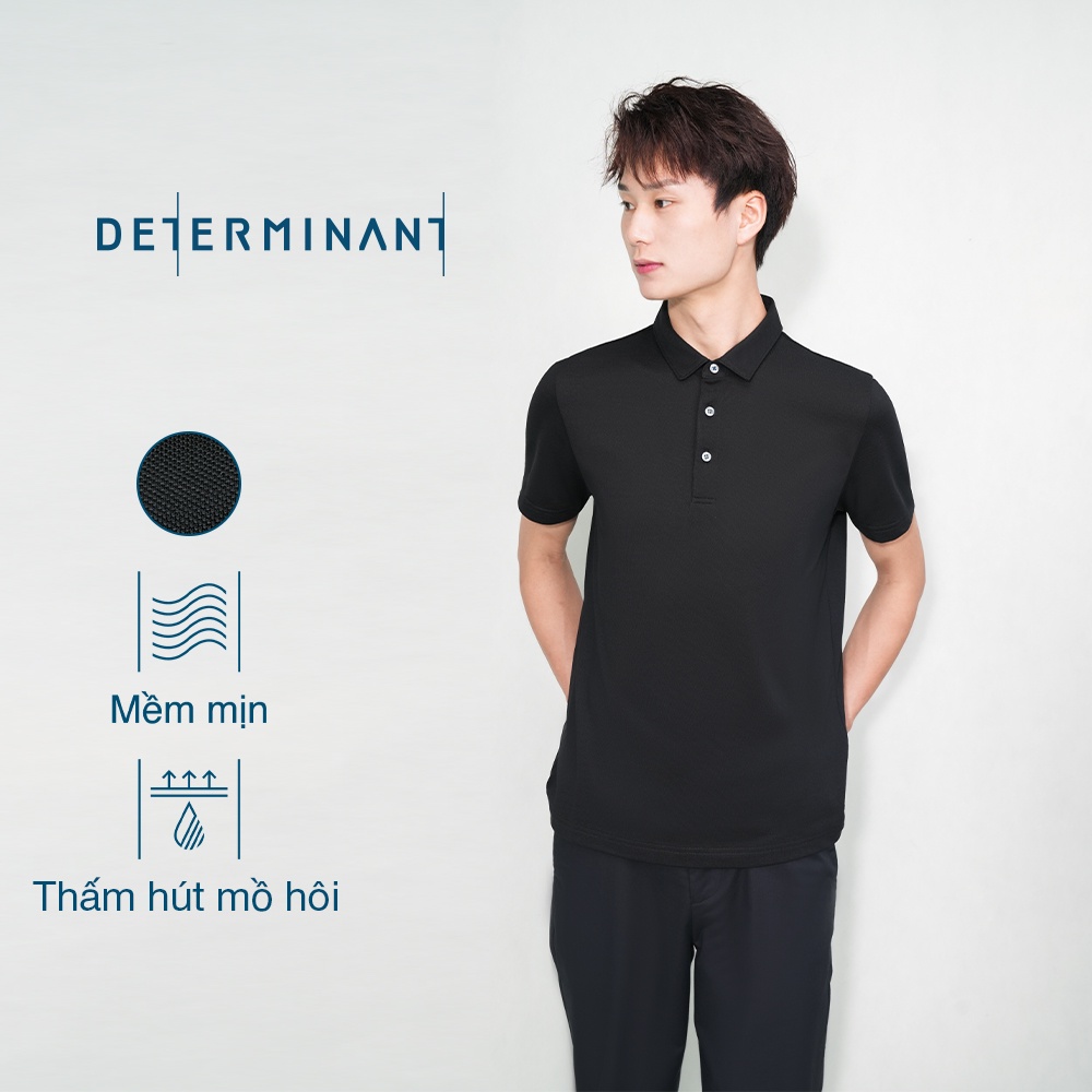 [Only Online] Áo thun nam Polo Determinant mềm mại thấm hút tốt - màu Đen [P12]