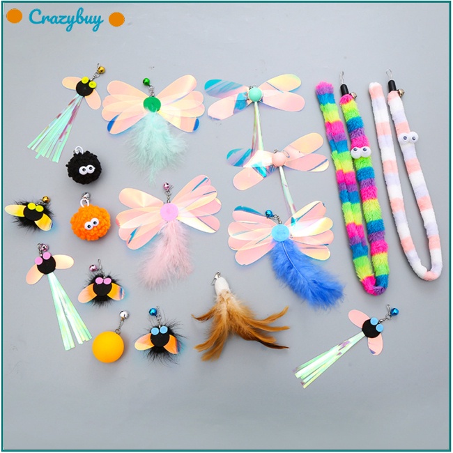 Cr Gậy Lông Vũ Thay Thế Đầu Lông Vũ Nhiều Loại Vui Nhộn Cho Mèo Cưng