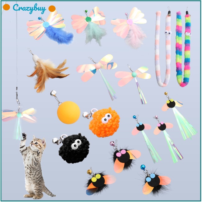 Cr Gậy Lông Vũ Thay Thế Đầu Lông Vũ Nhiều Loại Vui Nhộn Cho Mèo Cưng