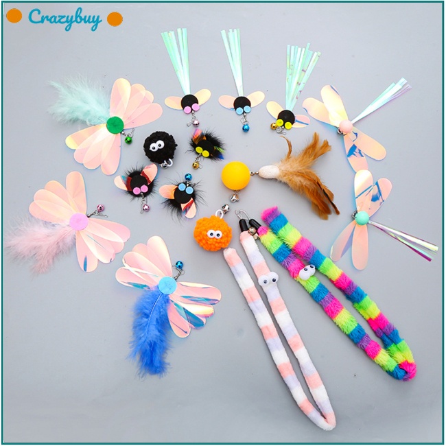 Cr Gậy Lông Vũ Thay Thế Đầu Lông Vũ Nhiều Loại Vui Nhộn Cho Mèo Cưng