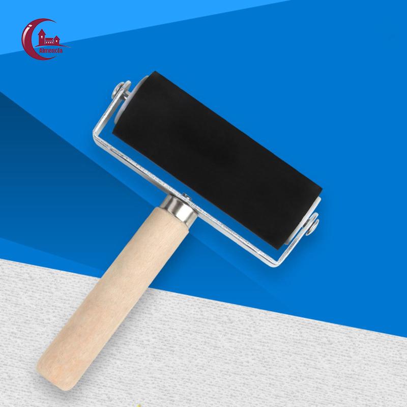 Almencla Con Lăn Cao Su Cán Gỗ 4in Chuyên Dụng Cho Vẽ Tranh Sơn Dầu