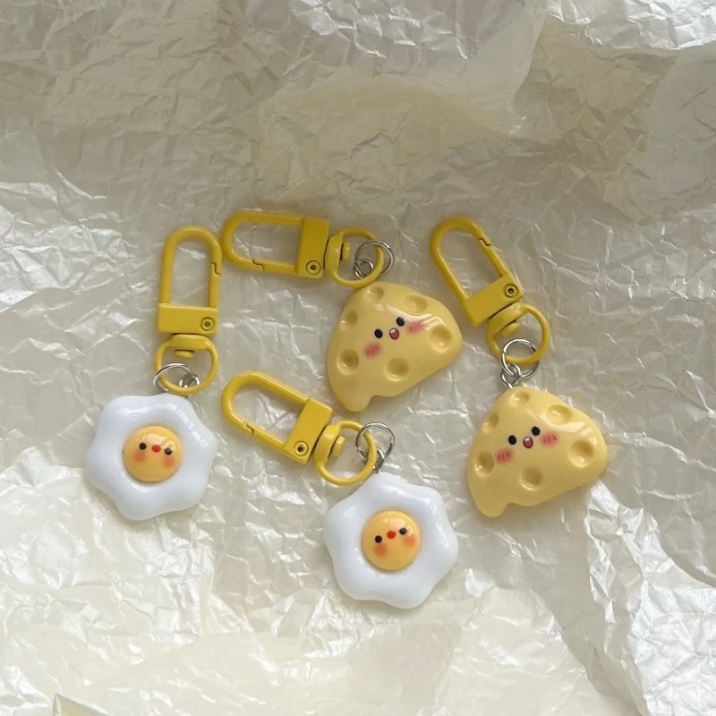 Móc Khóa Mềm Hình Trứng Phô Mai / Món Ăn Dễ Thương