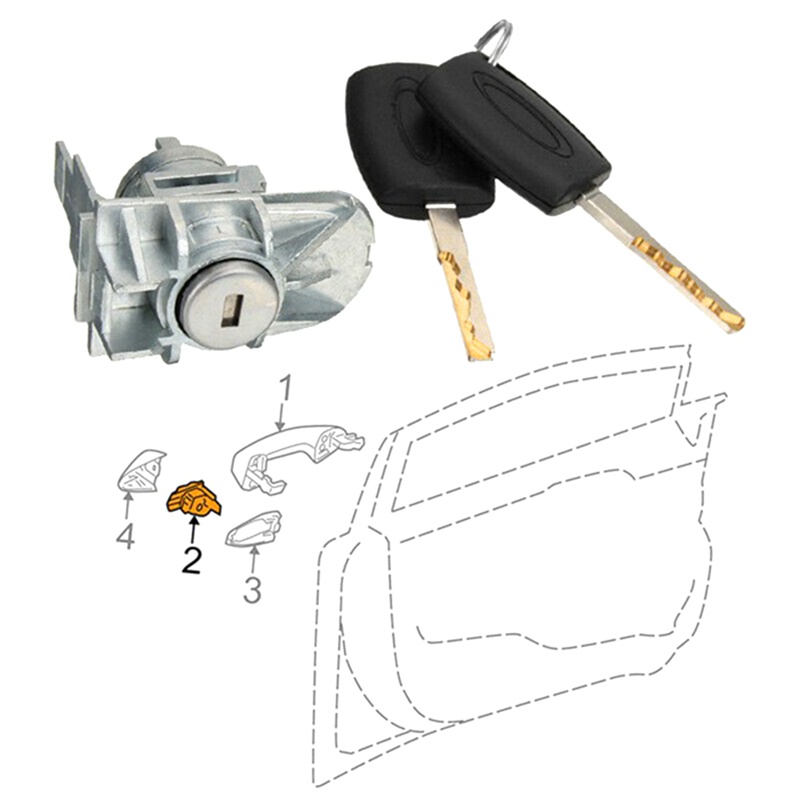 Bộ Ổ Khóa Cửa Trước Bên Trái Kèm Chìa Khóa Cho Xe Hơi ford focus c-max s-max 1552849