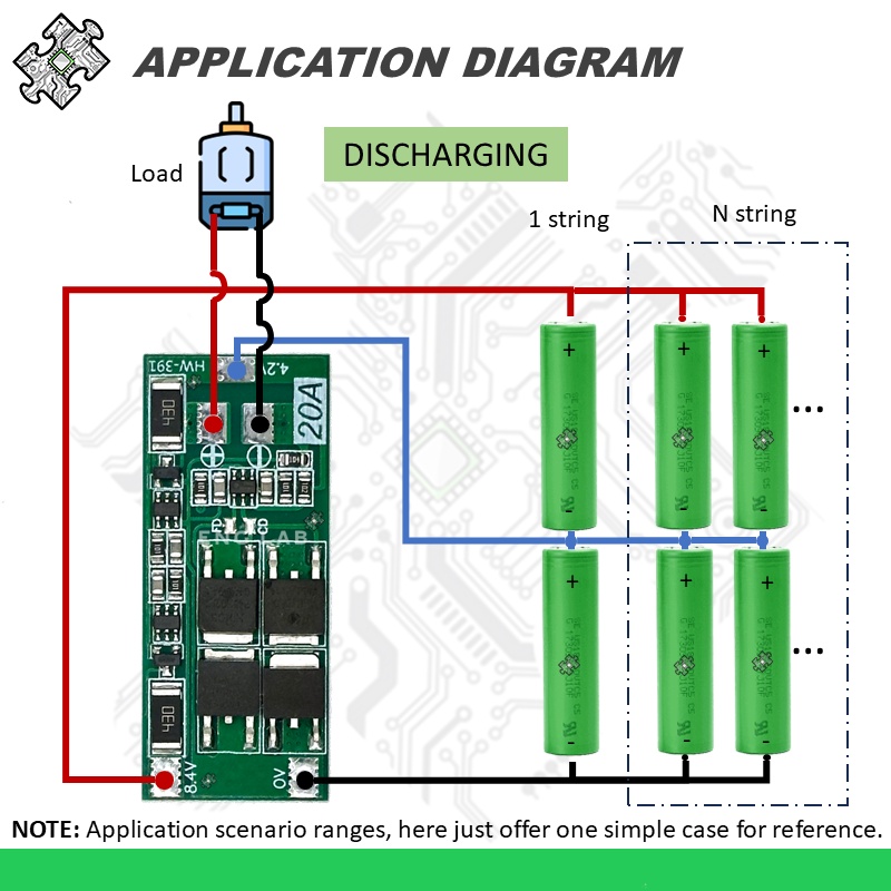 ENGLAB★Bảng Mạch Sạc Pin lithium BMS 2S 20a / 10a 18650 / 10440 / 26650 7.2v / 8.4v Sự Bảo Vệ