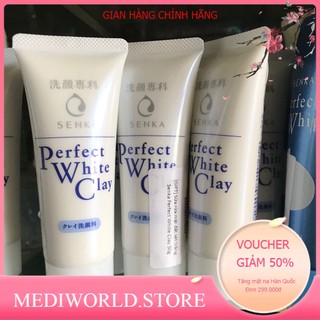 (Quà tặng) Sữa rửa mặt tạo bọt chiết xuất đất sét trắng Senka Perfect White Clay 50g_chính hãng