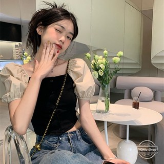 Áo Thun Ngắn Tay Cổ Vuông Màu Sắc Thời Trang Mùa Hè Cho Nữ