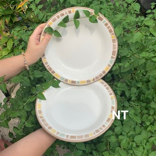 Đĩa gốm sứ men Nhật sâu lòng 22cm và 24cm siêu dày dặn
