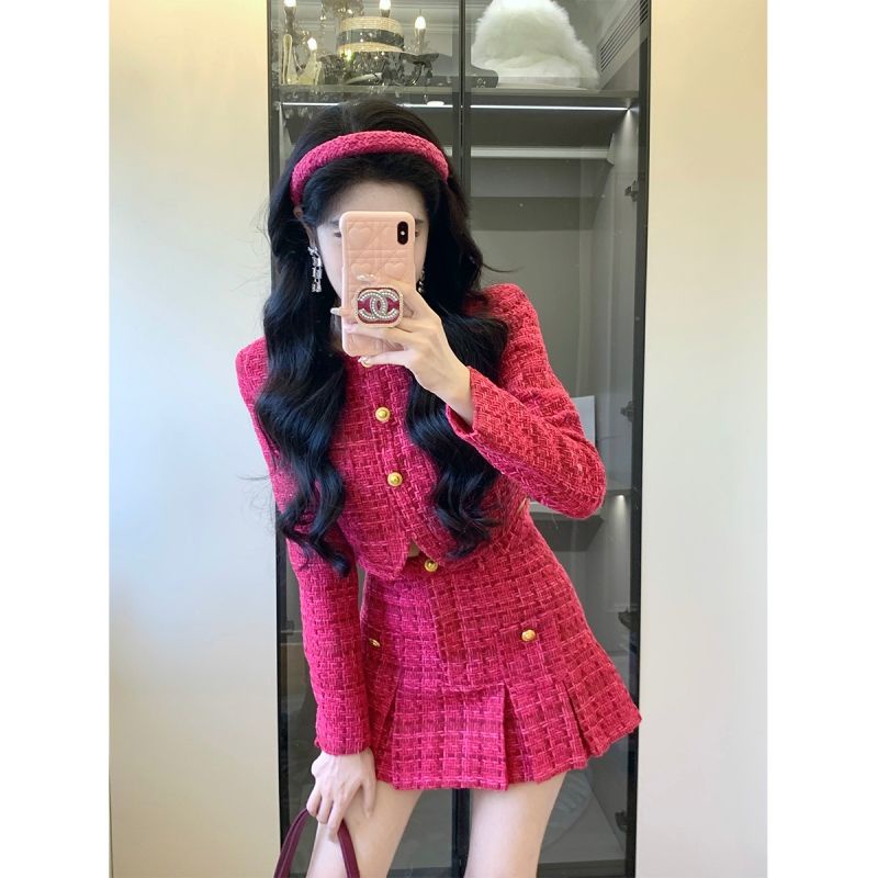 Set Áo Lửng Ngắn Tay + Chân Váy Chữ a Lưng Cao Thời Trang Nữ