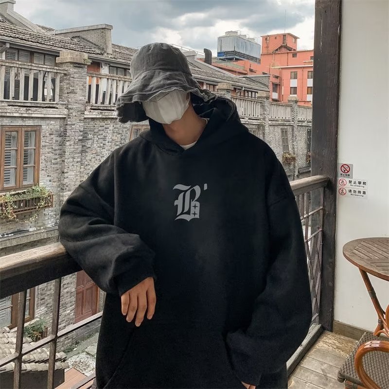 Áo Khoác Nỉ Dày Dặn Có Nón In Họa Tiết Thánh Giá Phong Cách retro Đường Phố Cho Nam Nữ