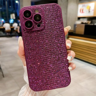 Sang Trọng Ốp Điện Thoại Đính Kim Cương Giả Bảo Vệ camera Cho iphone 11 14 pro max 12 11 13 pro max