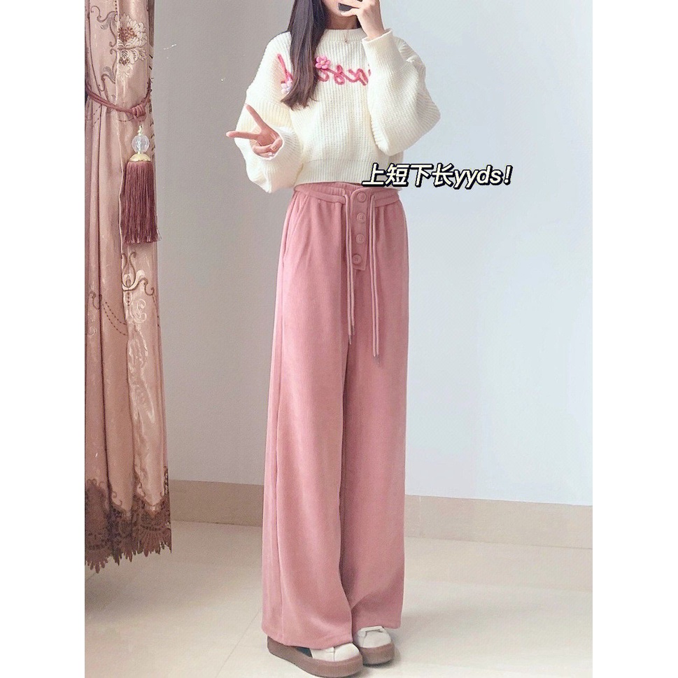 Áo sweater Dệt Kim Tay Dài Cổ Tròn In Chữ Màu Trắng Thời Trang Cho Nữ