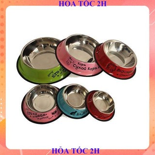 [ Bán sỉ ] BÁT ĂN BÁT INOX ĂN UỐNG CHÓ MÈO XANH ĐỎ ĐEN ( màu ngẫu nhiên)