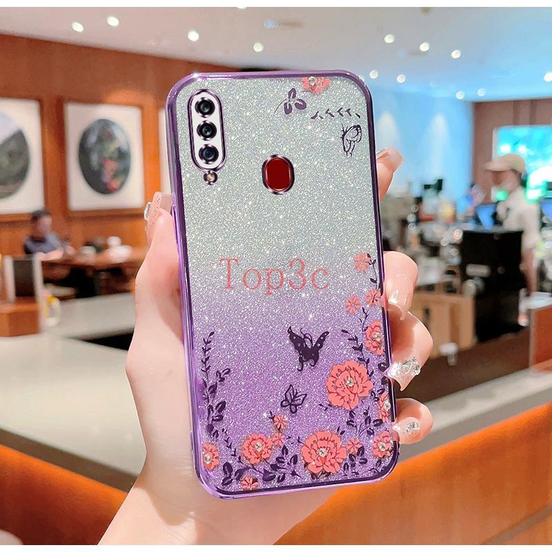 Ốp Lưng samsung a20s Ốp Điện Thoại Hình Hoa Và Bướm Xinh Xắn Cho samsung a20s HYB