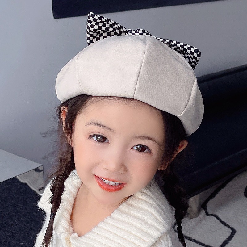 Mũ beret Thắt Nơ Phong Cách Công Chúa Mùa Thu Đông Cho Nữ