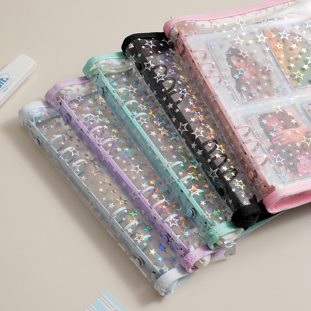 Album Đựng Thẻ idol a5 Bằng pvc laser Trong Suốt
