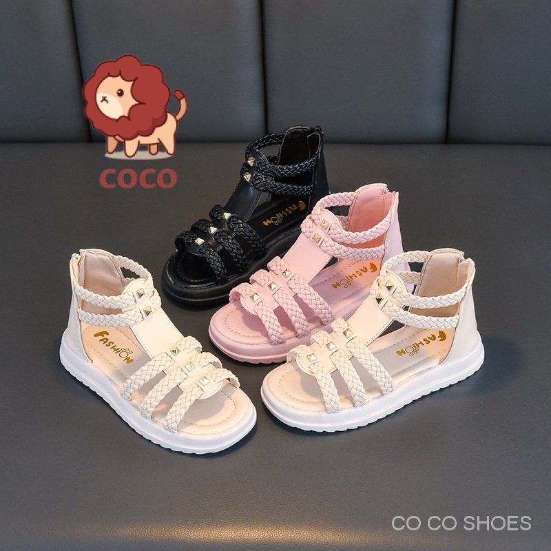 Giày Sandal Công Chúa Mùa Hè 2023 Đế Mềm Hở Ngón Cỡ Lớn Phong Cách La Mã Thời Trang Cho Bé Gái