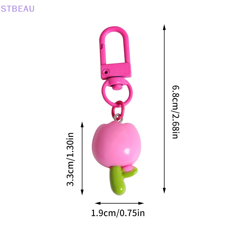 Móc Khóa Trang Trí Túi Xách Tai Nghe Xe Hơi Hình Hoa tulip Màu Kẹo Phong Cách Hàn Quốc Thời Trang mme