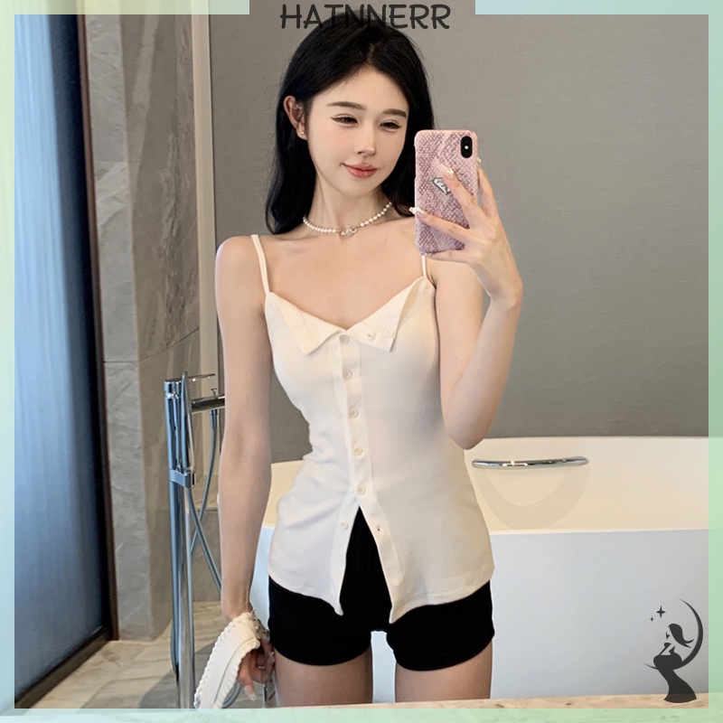 Áo Hai Dây Cổ Chữ v Màu Trơn Thời Trang Mùa Hè Quyến Rũ Cho Nữ fhs