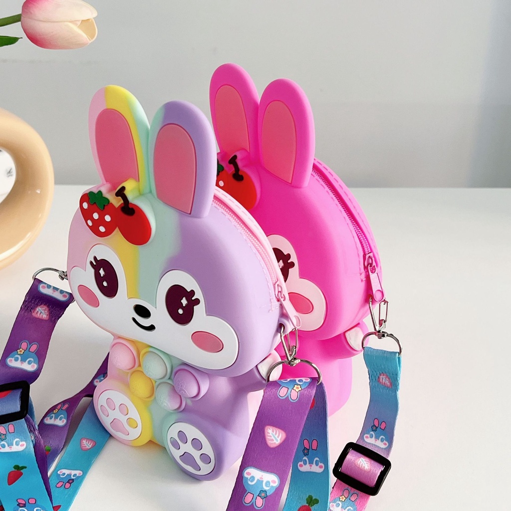 Mới Túi Đeo Chéo Vai Đựng Tiền Xu Bằng Silicon Dễ Thương Cho Bé