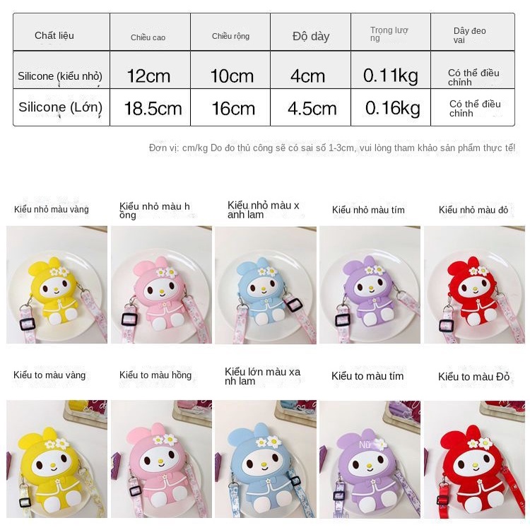 Silicone Túi Đeo Chéo mini Bằng Silicon Họa Tiết Hoạt Hình Dễ Thương Cho Bé Gái b62f