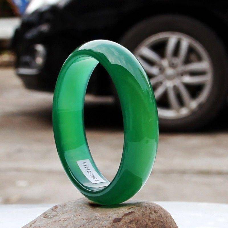 Vòng Tay Đá Mã Não Tự Nhiên Màu Xanh Lá Dành Cho Nữ