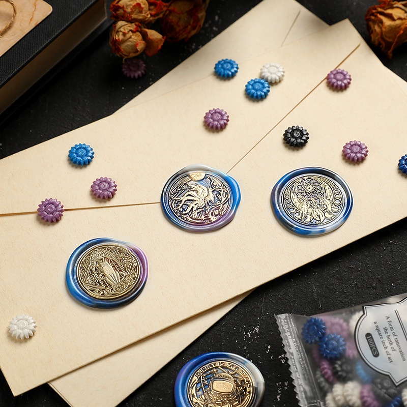 Tạp Chí Sáp Niêm Phong Thiệp Mời Đám Cưới Sinh Nhật Màu Sắc vintage