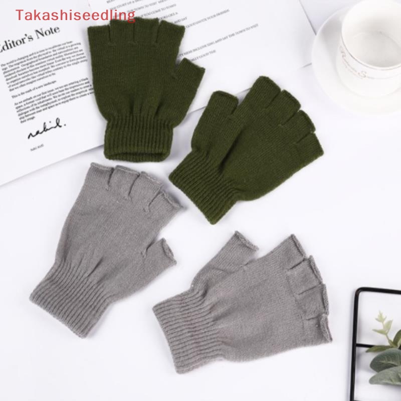 1 Đôi Găng Tay Hở Ngón Giữ Ấm Mùa Đông Có Thể Chạm Màn Hình Cảm Ứng