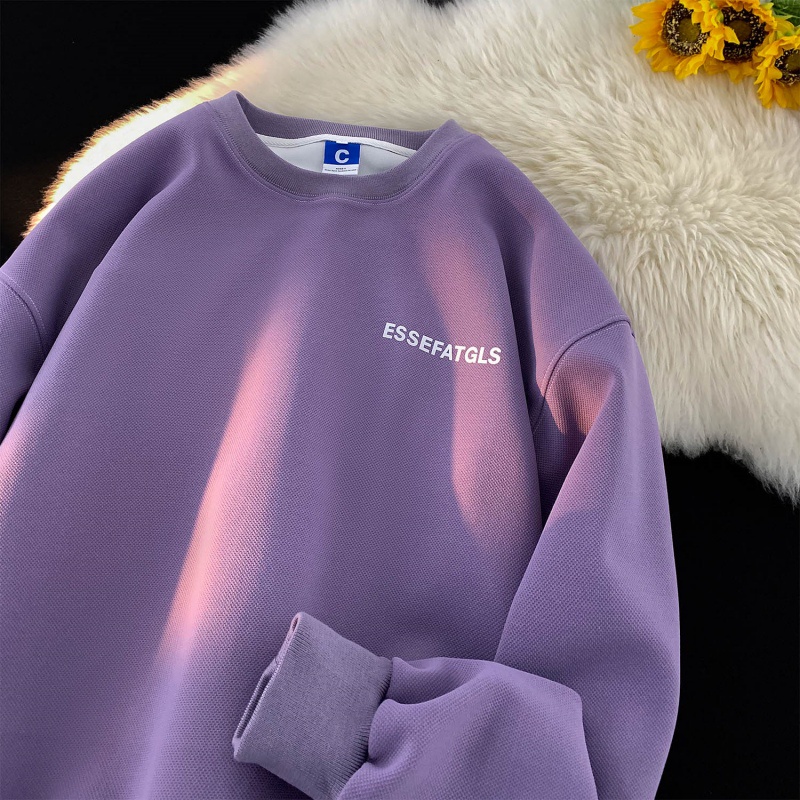 Áo sweater Cổ Tròn Tay Dài Dáng Rộng In Chữ Đơn Giản Thời Trang Cho Nam Và Nữ