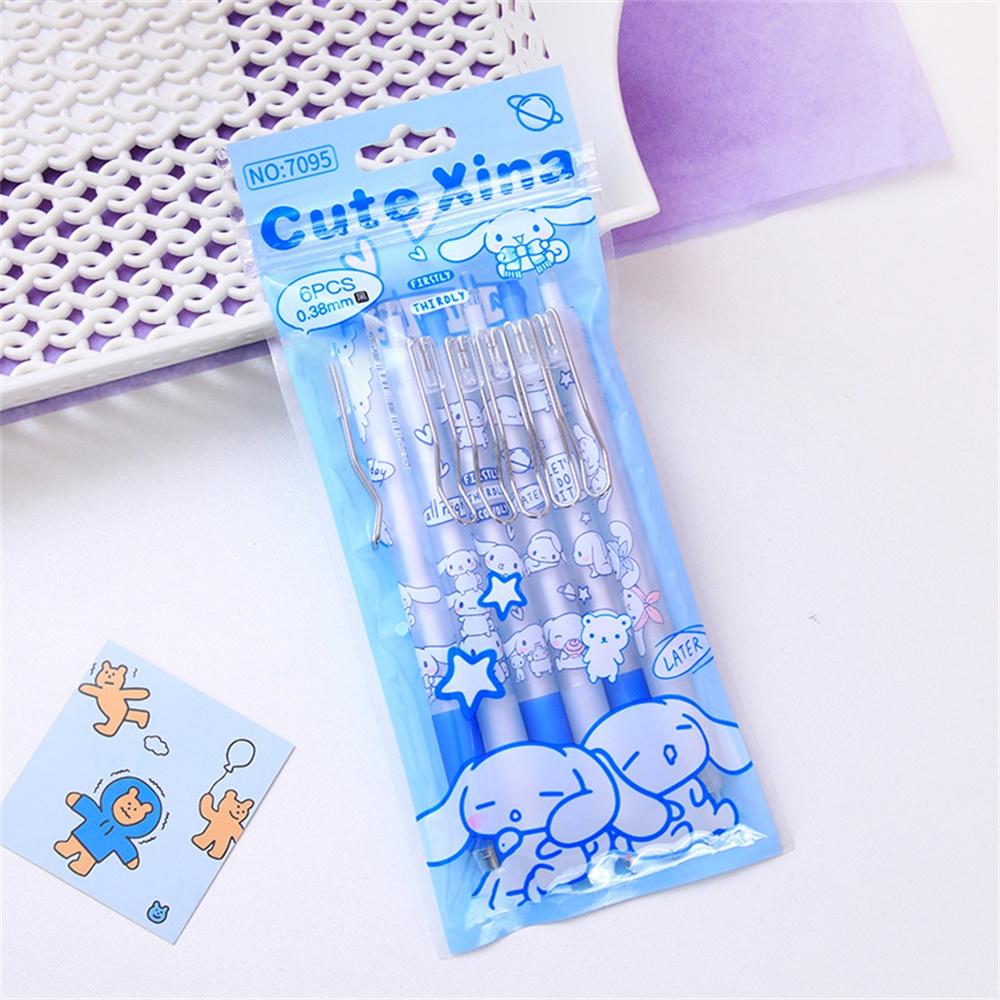 ⚡VẬN CHUYỂN NHANH⚡⚡ 6 Chiếc Bút Trung Tính Kawaii Sanrio Cinnamoroll Dễ Thương My Melody Kuromi In ấn Học Sinh Đồ Dùng Học Tập Văn Phòng   Bút Báo Quà Tặng đồ