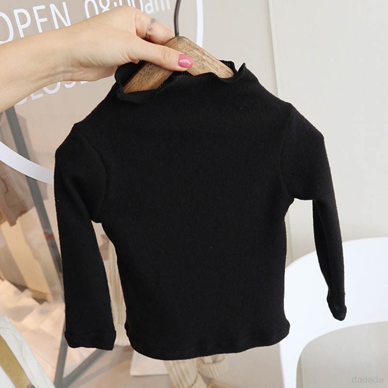 Áo Thun Tay Dài Dày Dặn Viền Gỗ Màu Sắc Tương Phản Thời Trang Xuân Thu Cho Nữ