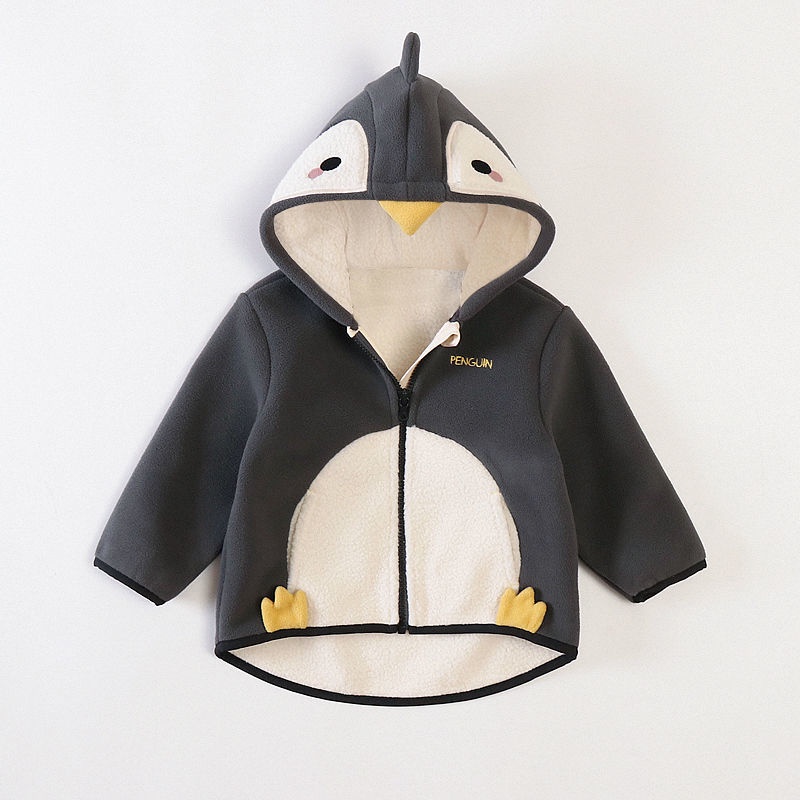 Hoạt Hình Áo Khoác Có Mũ Trùm Phối Màu Tương Phản Ấm Áp Dành Cho Nữ