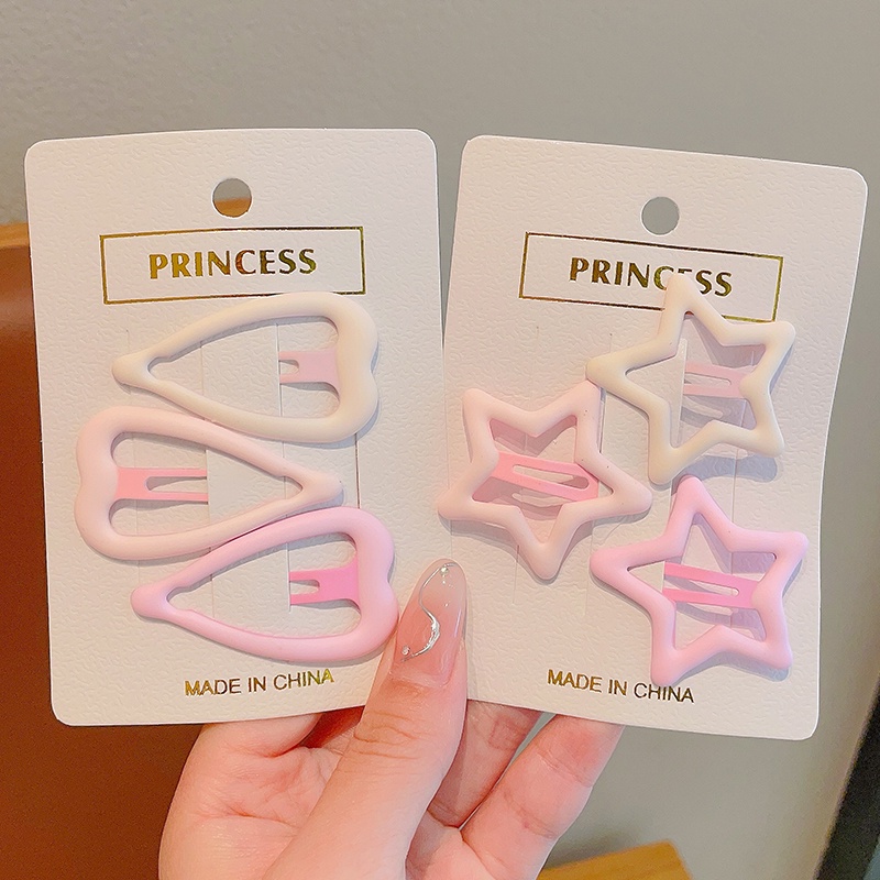 Kẹp tóc mái Bộ Kẹp Tóc Hình Ngôi Sao Màu Hồng Dễ Thương Phong Cách Hàn Quốc Cho Nữ