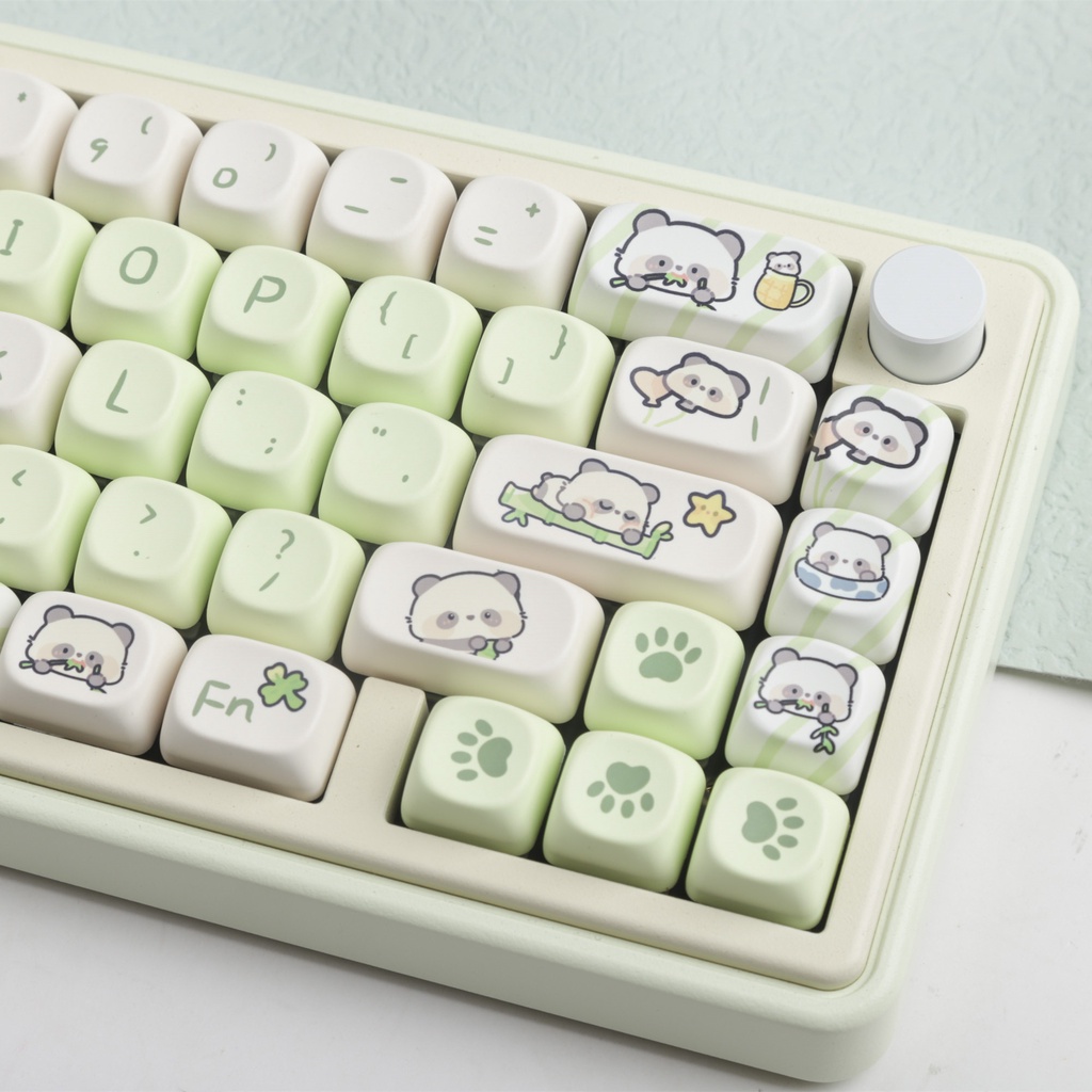 Panda Keycaps MOA Profile Hoạt Hình Dễ Thương PBT Dye Sub Bàn Phím Cơ Keycap