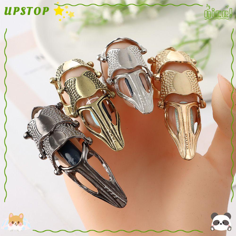 UPSTOP 1 Pcs New Alloy Punk Rings Metal Rock Scroll Finger Claw Ring Halloween Joint Armor/Multicolor